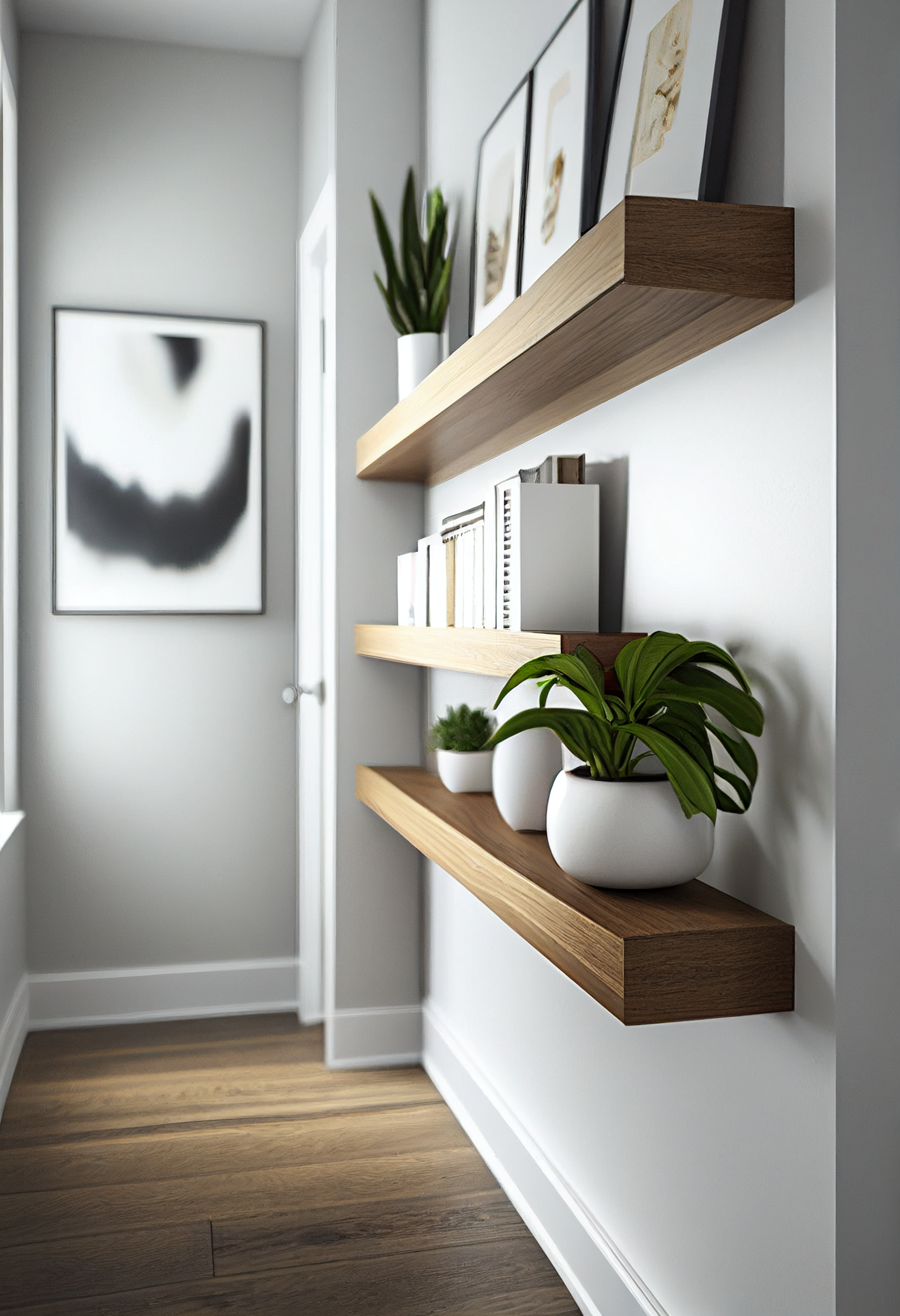 Chunky oak shelves