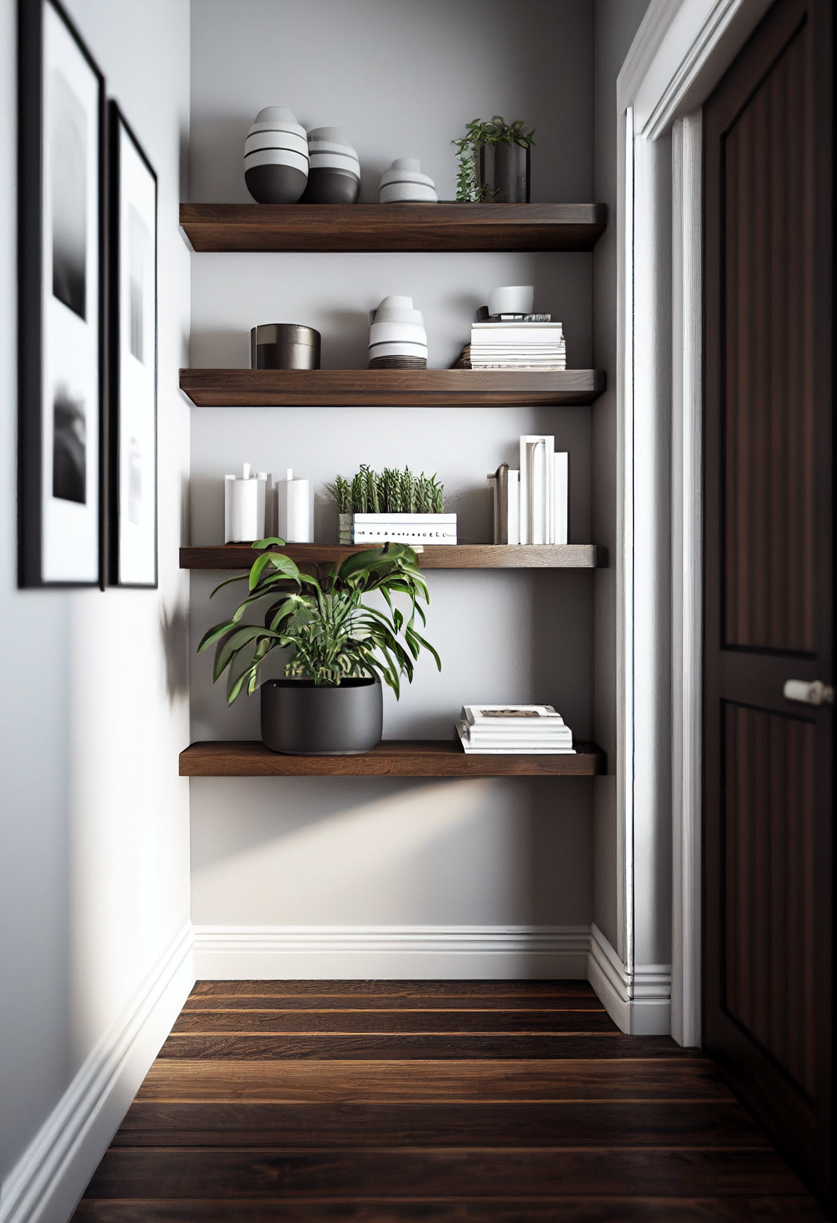 Dark chunky shelves