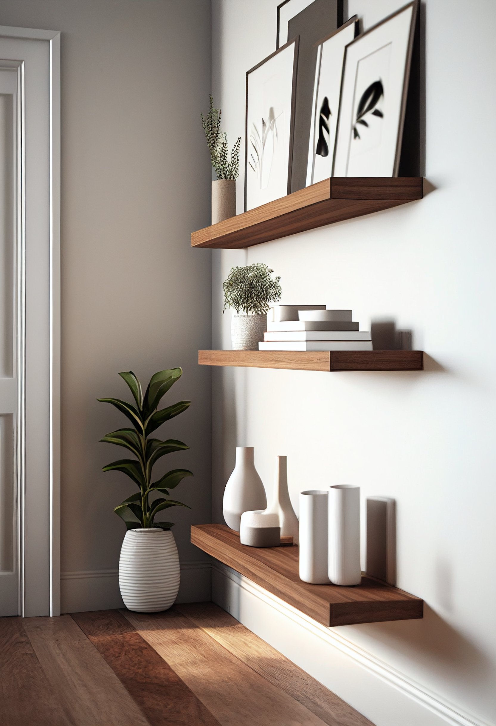 Dark modern shelves