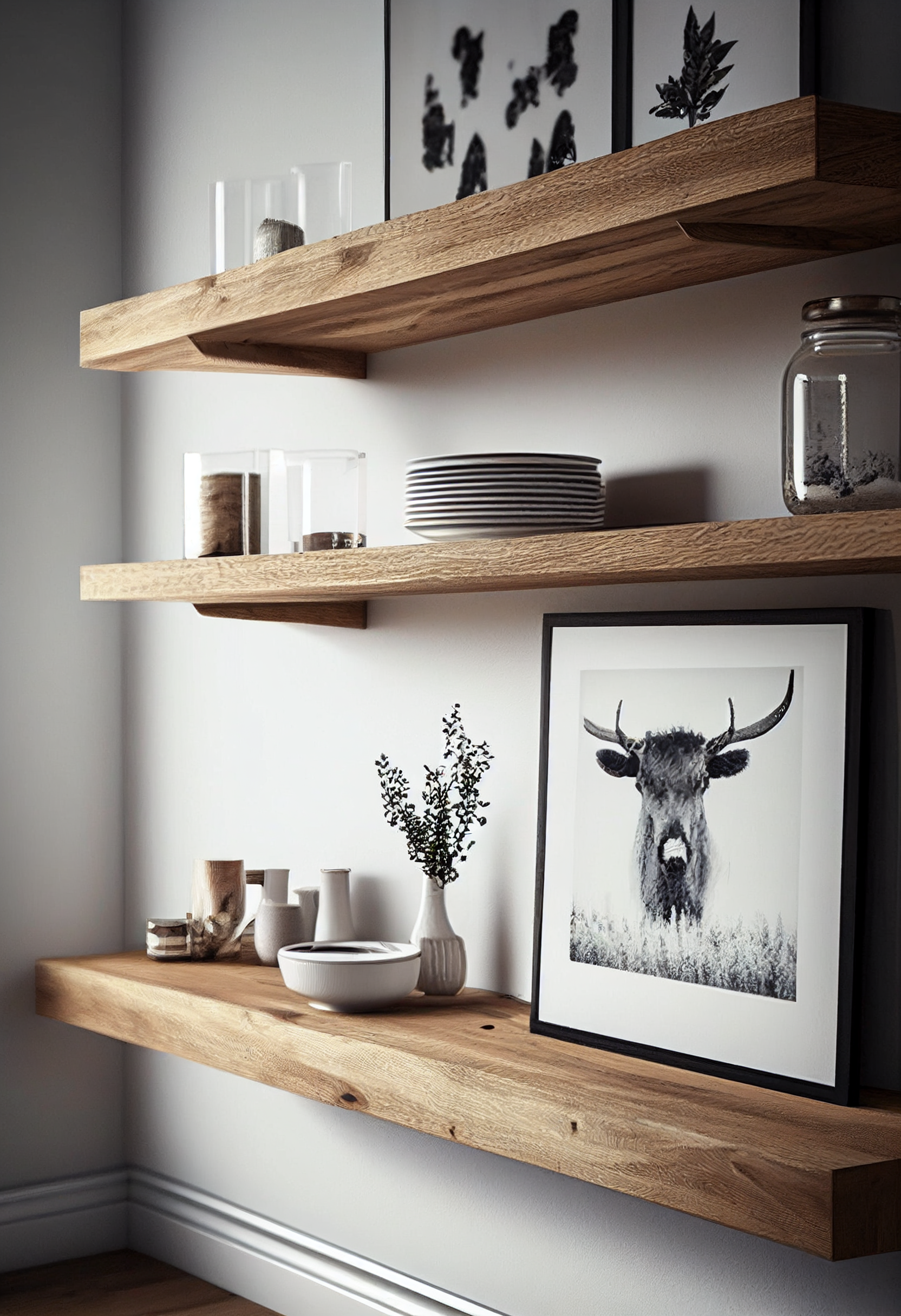 Rustic wall shelves