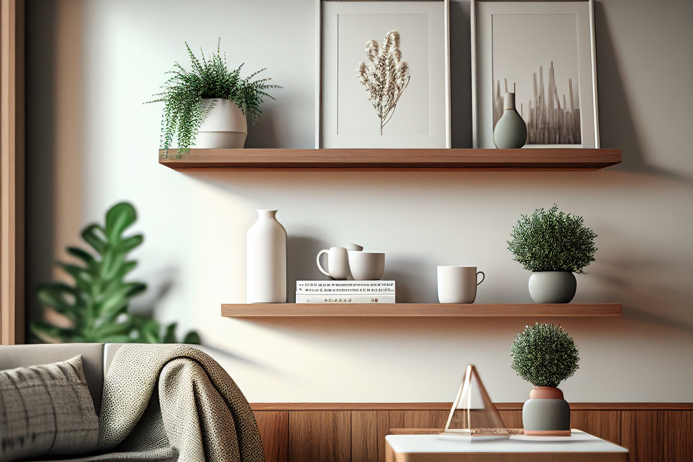 Walnut shelving