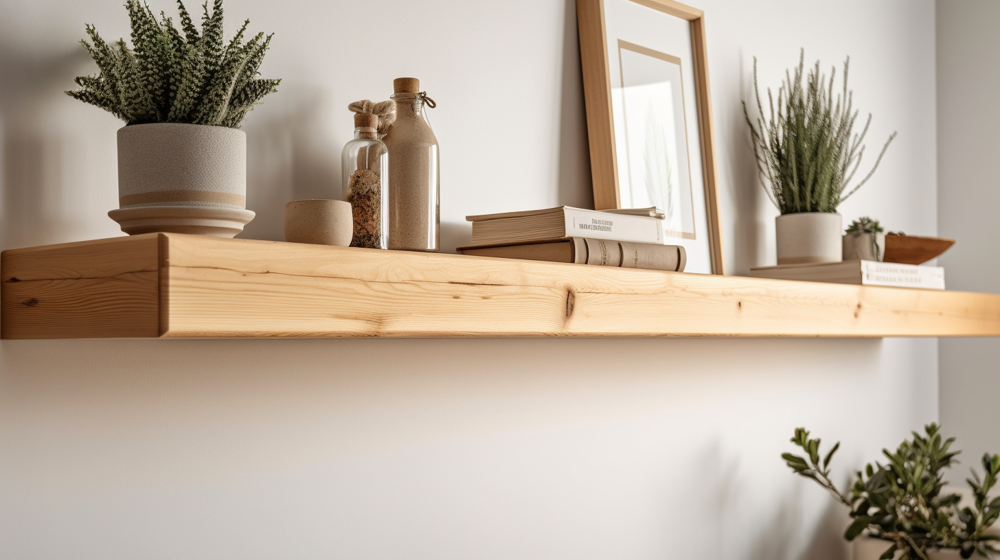 Thick pine shelves