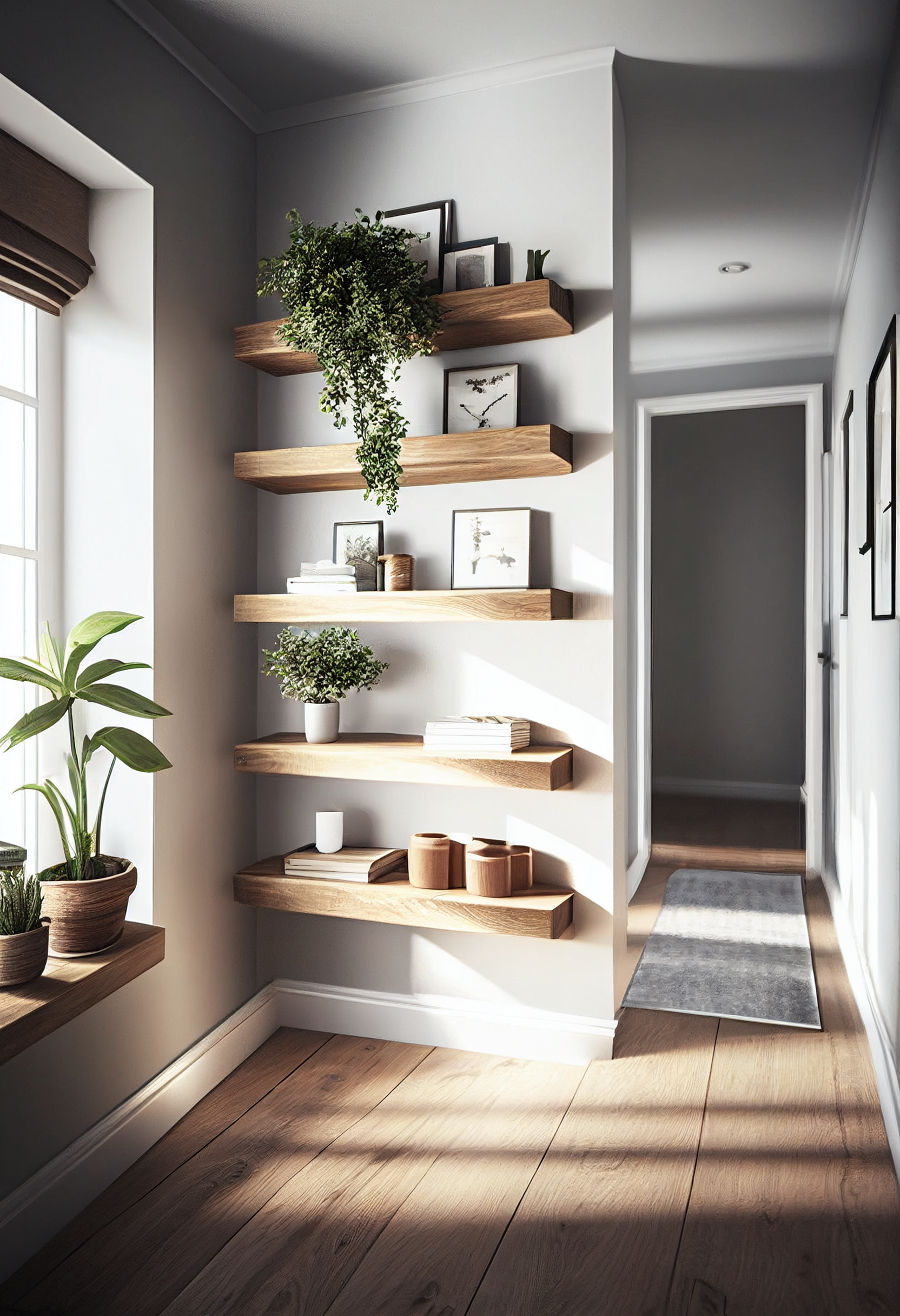 Chunky rustic floating shelves