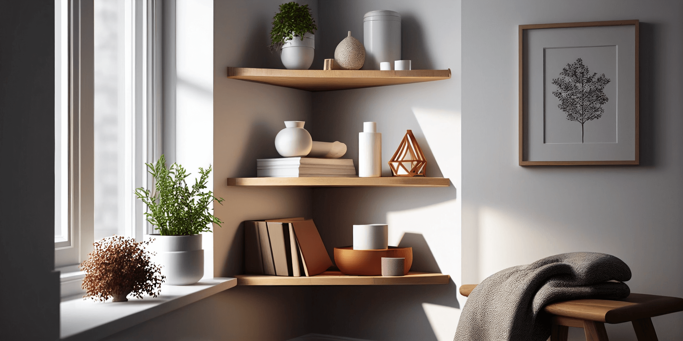 Corner shelves