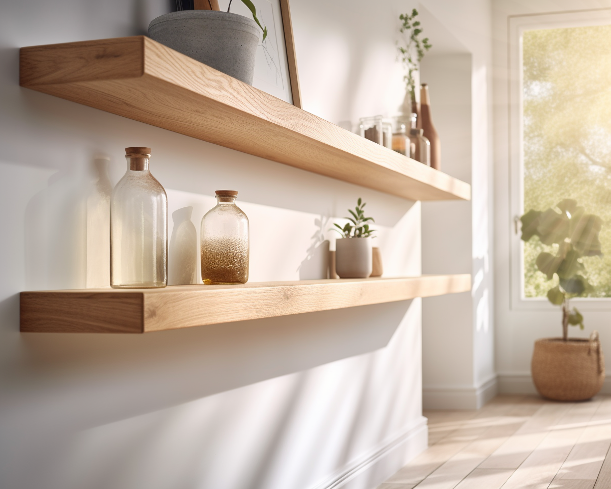 Custom oak shelves