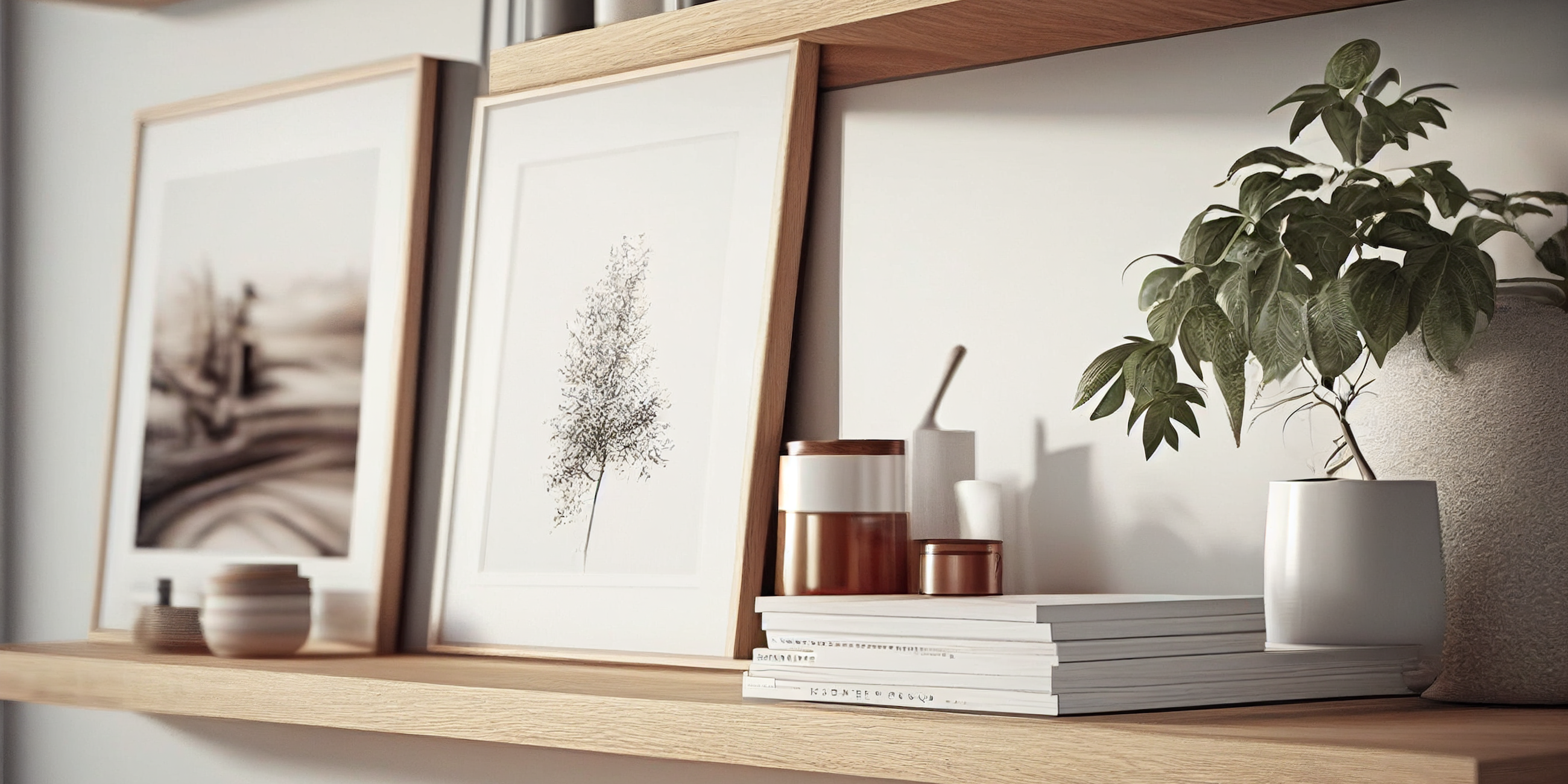 Modern oak shelving