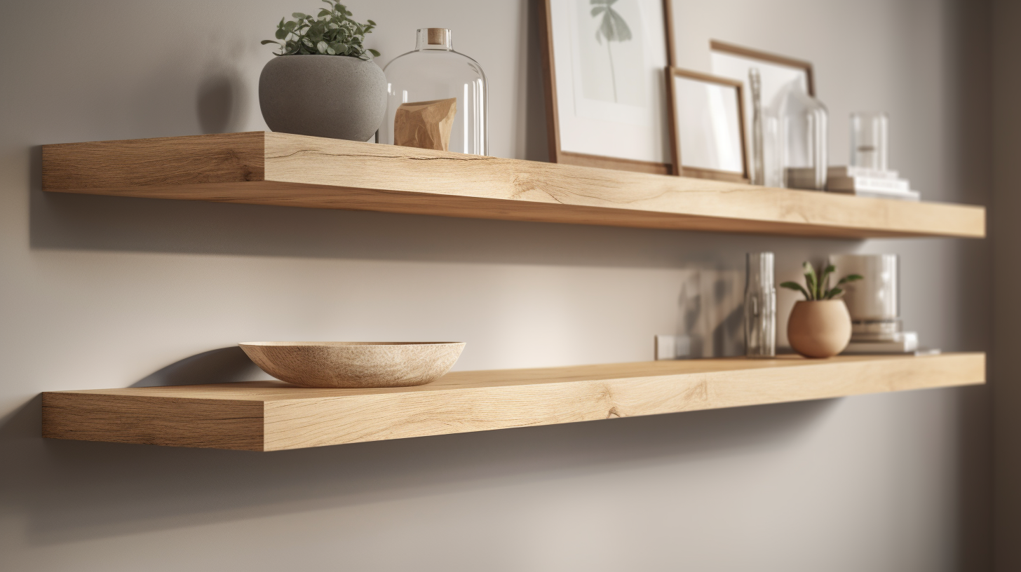 Solid wooden shelving
