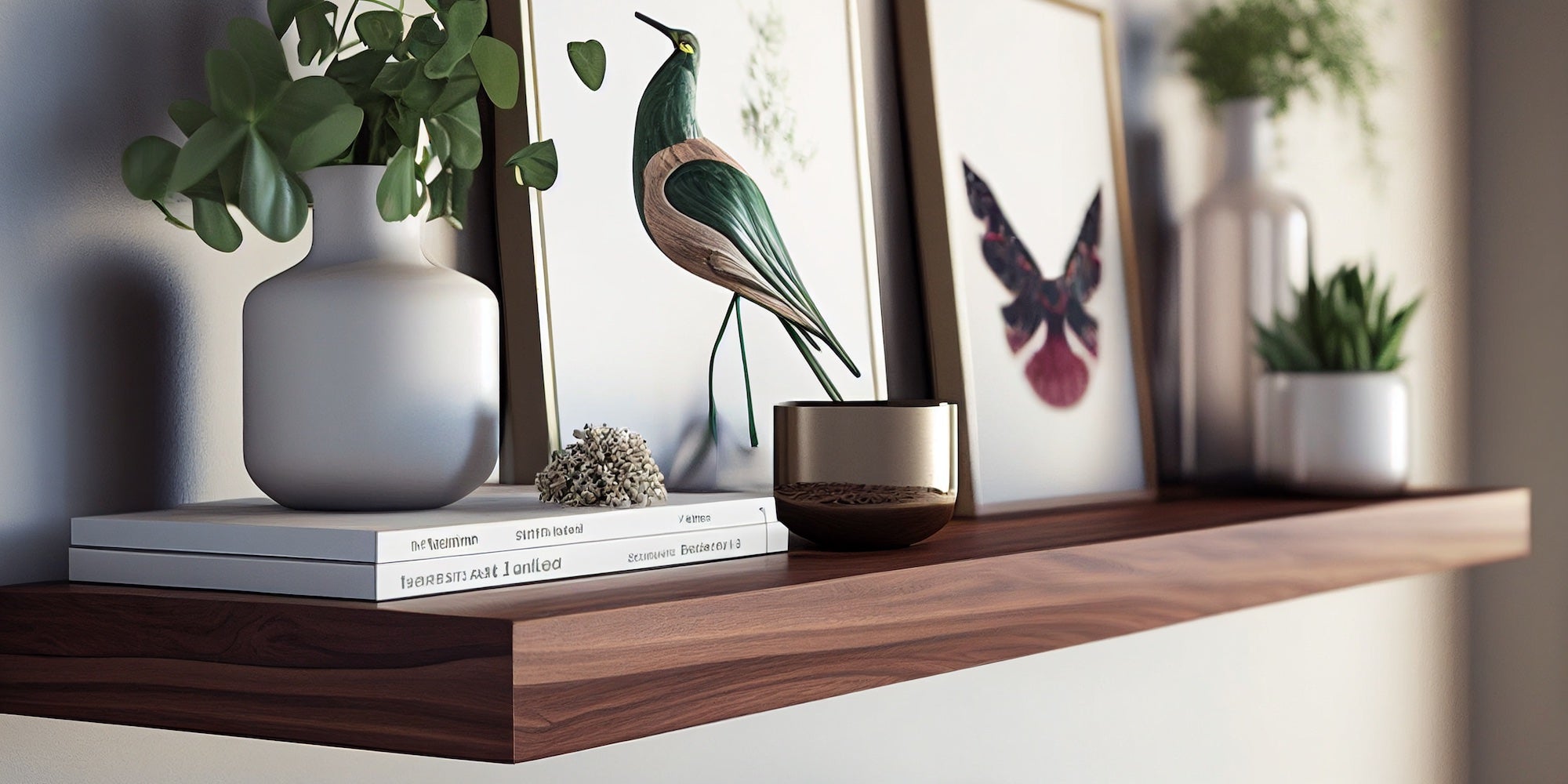 Walnut wall shelf